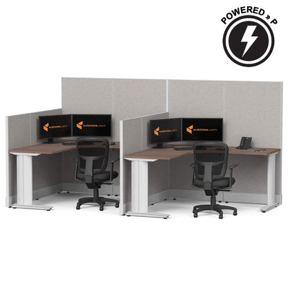 Cubicle Desks L-Shaped 2-Pack Powered
