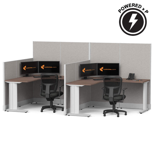 Cubicle Desks L-Shaped 2-Pack Powered