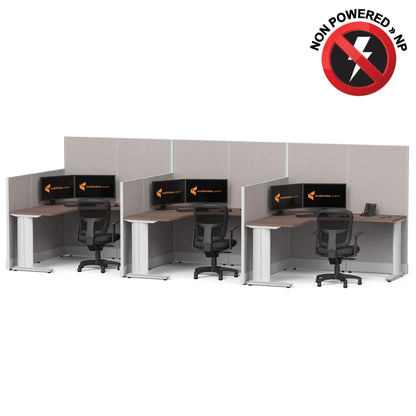 Cubicle Desks L-Shaped 3-Pack Non-Powered