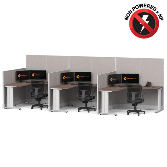 Cubicle Desks L-Shaped 3-Pack Non-Powered