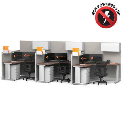 Cubicle Desks With Storage L-Shaped 3-Pack Non-Powered