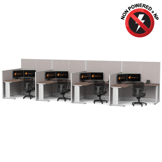 Cubicle Desks L-Shaped 4-Pack Non-Powered