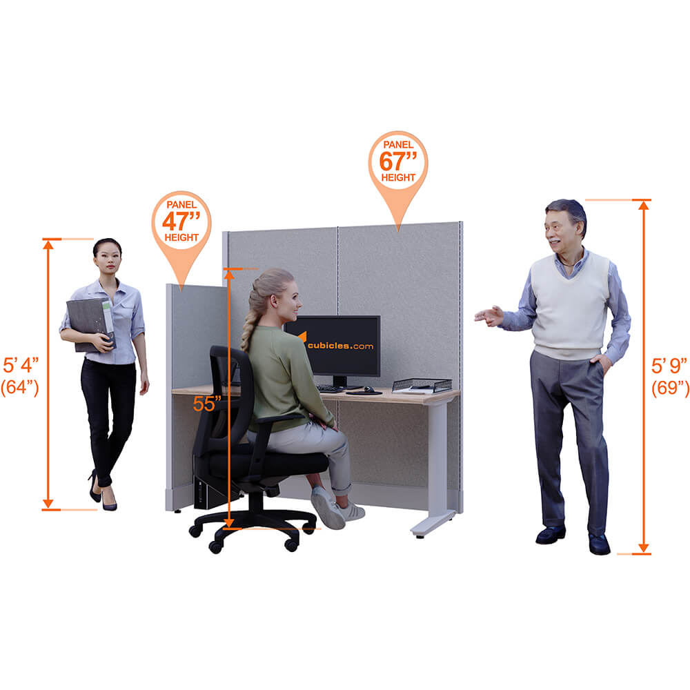Cubicle Desks Straight 4-Pack Non-Powered