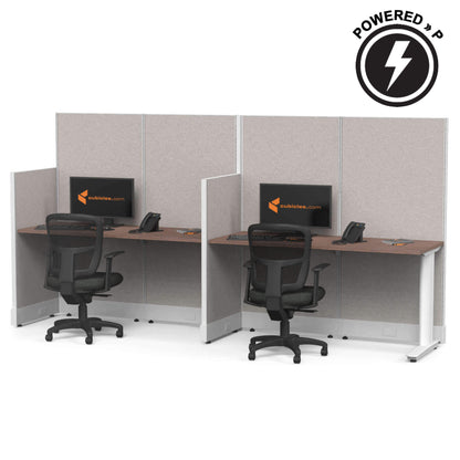Cubicle Desks Straight 2-Pack Powered