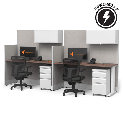Cubcle Desks With Storage Straight 2-Pack Powered
