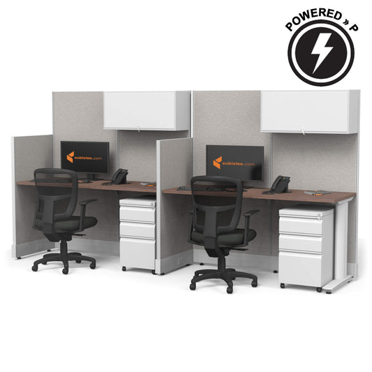 Cubcle Desks With Storage Straight 2-Pack Powered