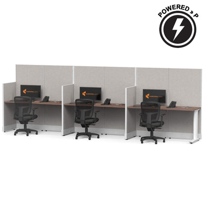 Cubicles Desks Straight 3-Pack Powered