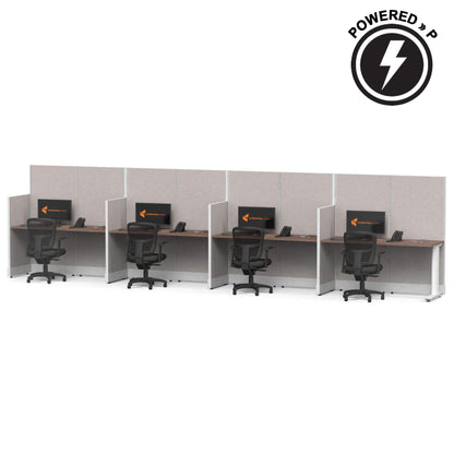 Cubicle Desks Straight 4-Pack Powered