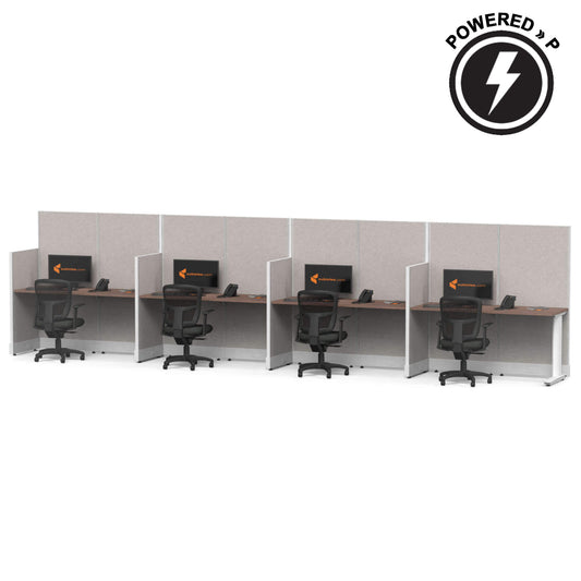 Cubicle Desks Straight 4-Pack Powered