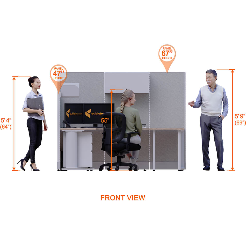 Cubicle Desks With Storage U-Shaped Powered