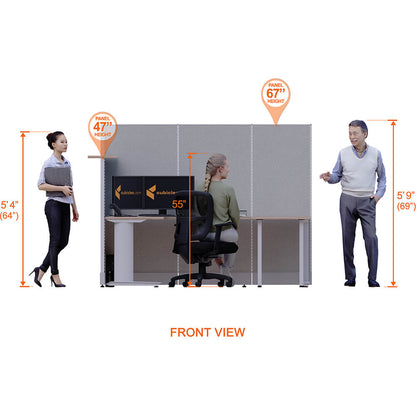 Cubicle Desks With Transaction Top U-Shaped Non-Powered
