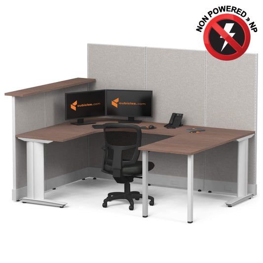 Cubicle Desks With Transaction Top U-Shaped Non-Powered