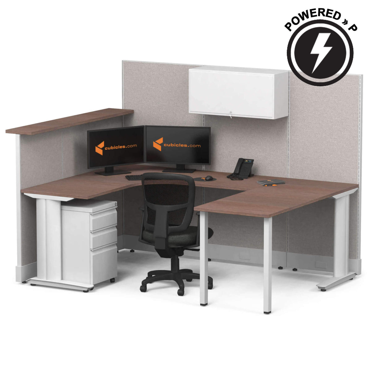 Cubicle Desks With Transaction Top And Storage U-Shaped Powered
