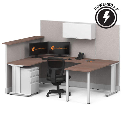 Cubicle Desks With Transaction Top And Storage U-Shaped Powered