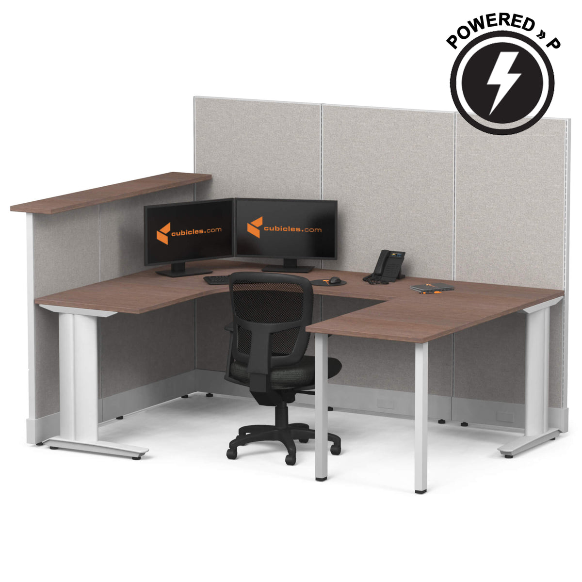 Cubicle Desks With Transaction Top U-Shaped Powered