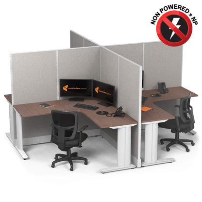 Cubicle Desks 4-Pack X-Shape Non-Powered