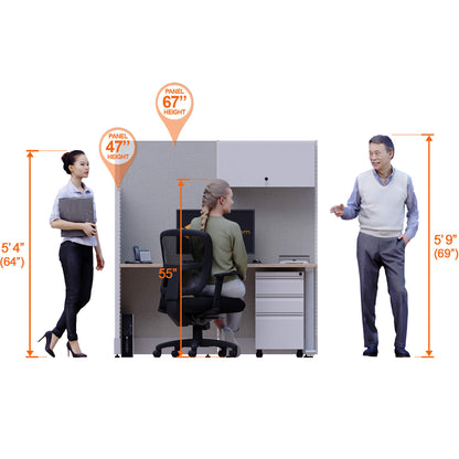 Cubicle Desks With Storage Straight 4-Pack Non-Powered