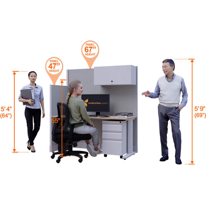 Cubicle Desks With Storage Straigh Non-Powered