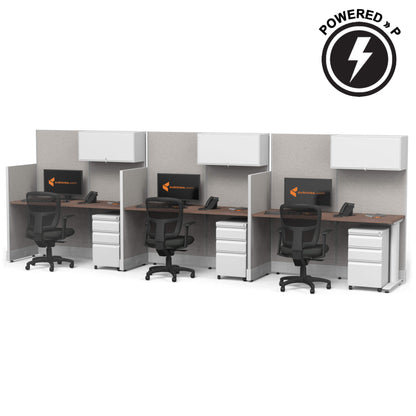 Cubicle Desks With Storage Straight 3-Pack Powered