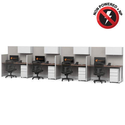 Cubicle Desks With Storage Straight 4-Pack Non-Powered