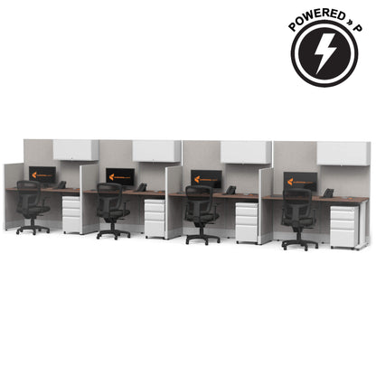 Cubicle Desks With Storgae Straight 4-Pack Powered