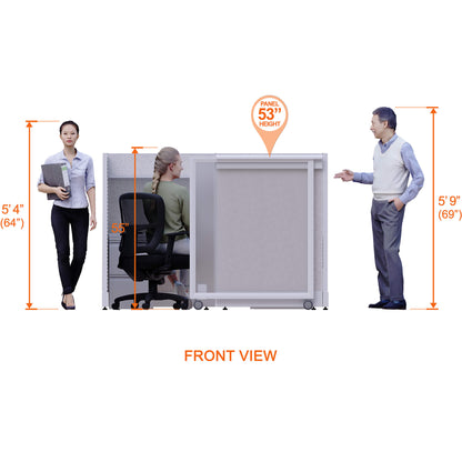 Cubicles With Sliding Doors 53H 2-Pack In-Line Powered