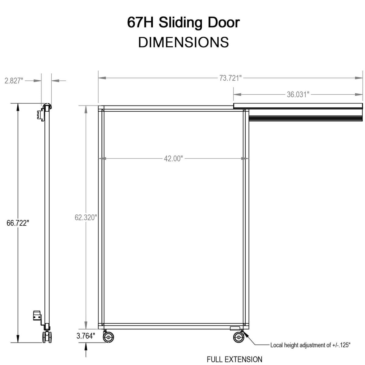 Cubicles With Sliding Doors 67H 3-Pack In-Line Powered