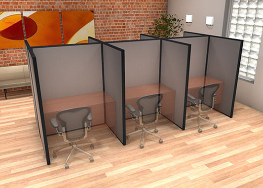 DIY Modular Desk Dividers 66H 6-Pack U-Shape Clustered