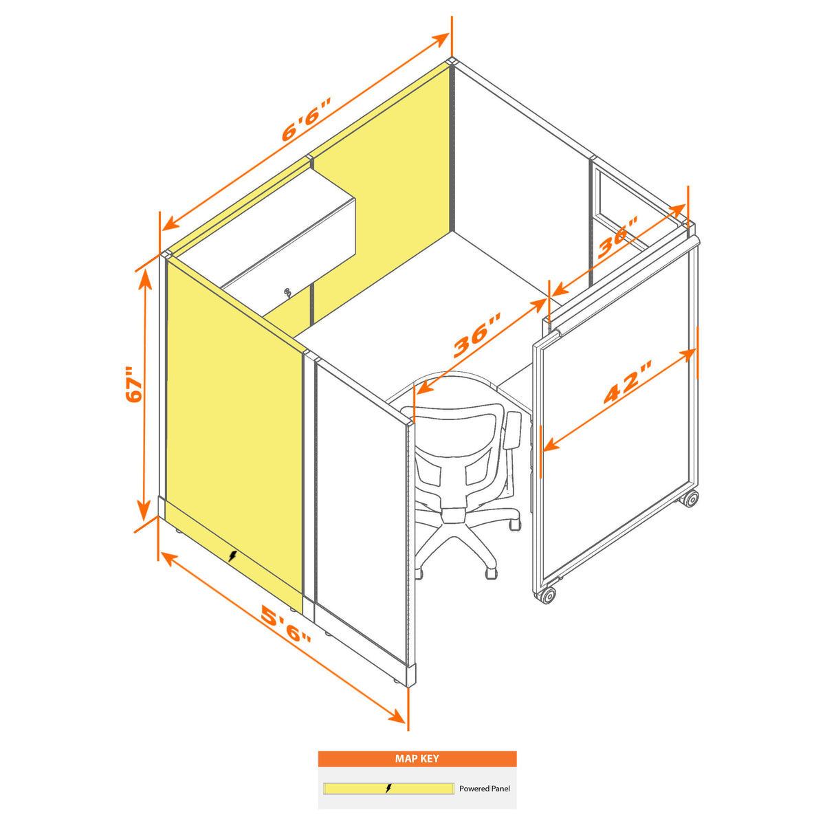 Cubicles With Sliding Doors 67H Powered