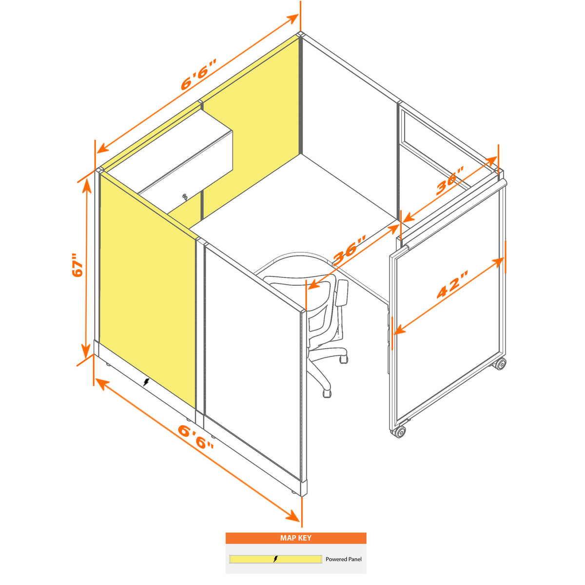 Cubicles With Sliding Doors 67H Powered
