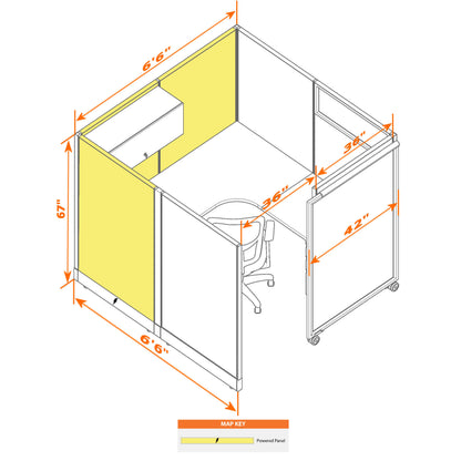 Cubicles With Sliding Doors 67H Powered