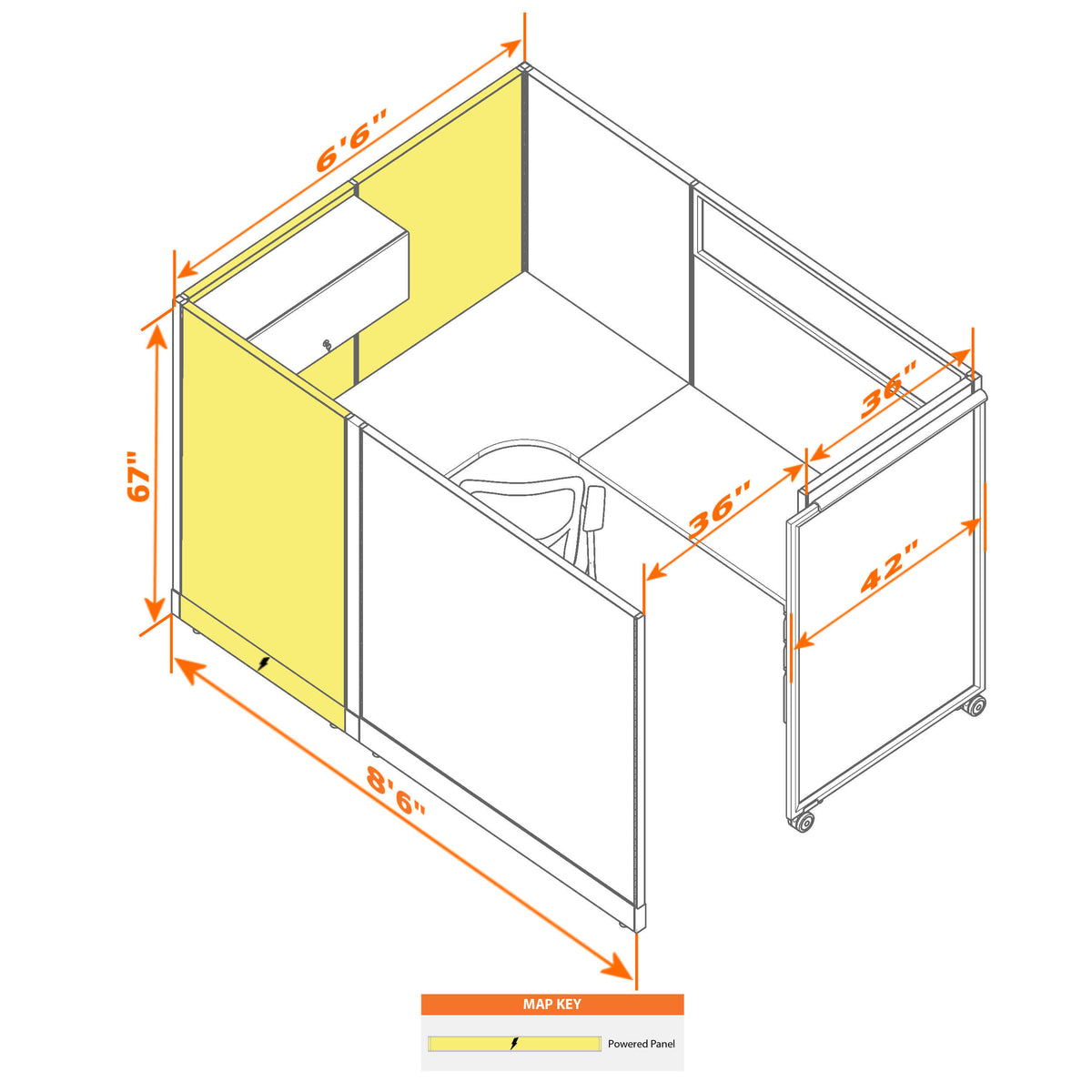 Cubicles With Sliding Doors 67H Powered