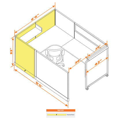 Cubicles With Sliding Doors 53H Powered