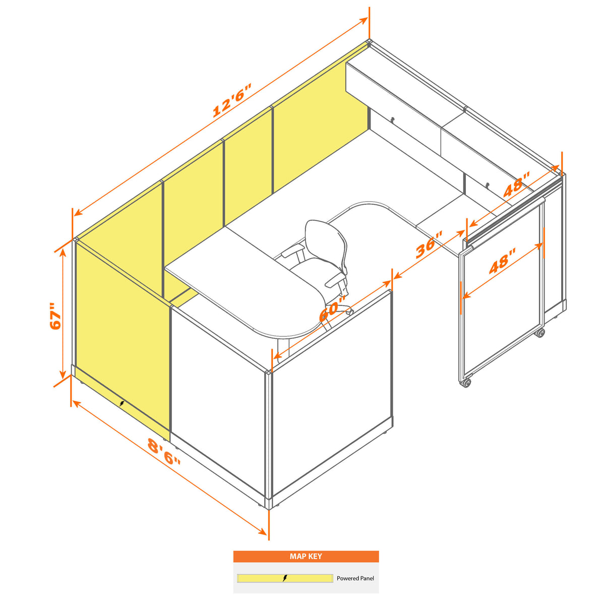 Cubicles With Sliding Doors 67H Powered