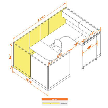 Cubicles With Sliding Doors 67H Powered
