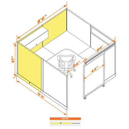 Cubicles With Sliding Doors 67H Powered