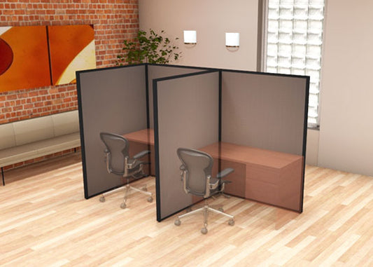 DIY Modular Desk Dividers 66H 2-Pack L-Shape In-Line