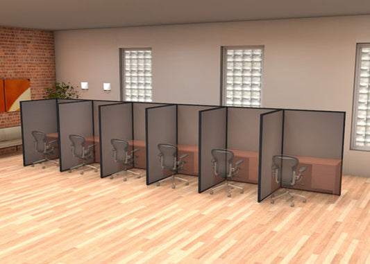 DIY Modular Desk Dividers 66H 6-Pack L-Shape In-Line