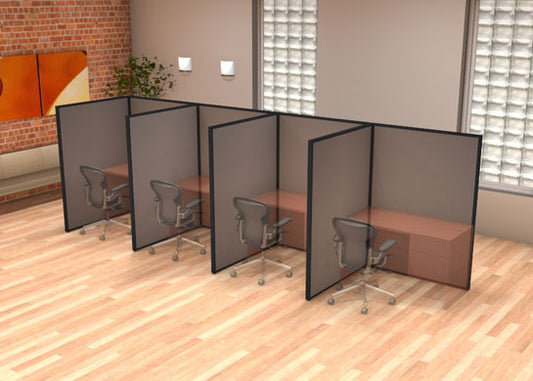 DIY Modular Desk Dividers 66H 4-Pack L-Shape In-Line