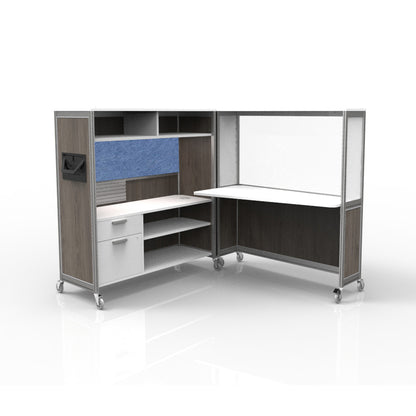 Mobile Folding Cubicle Desk Enhanced