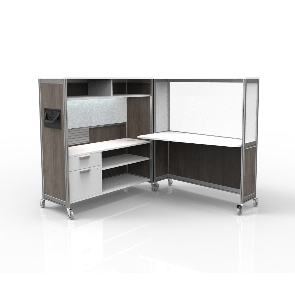 Mobile Folding Cubicle Desk Enhanced