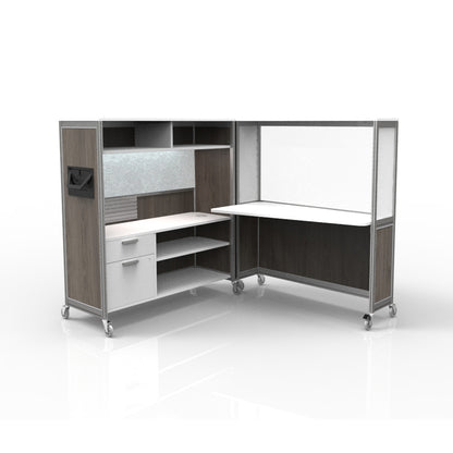 Mobile Folding Cubicle Desk Enhanced