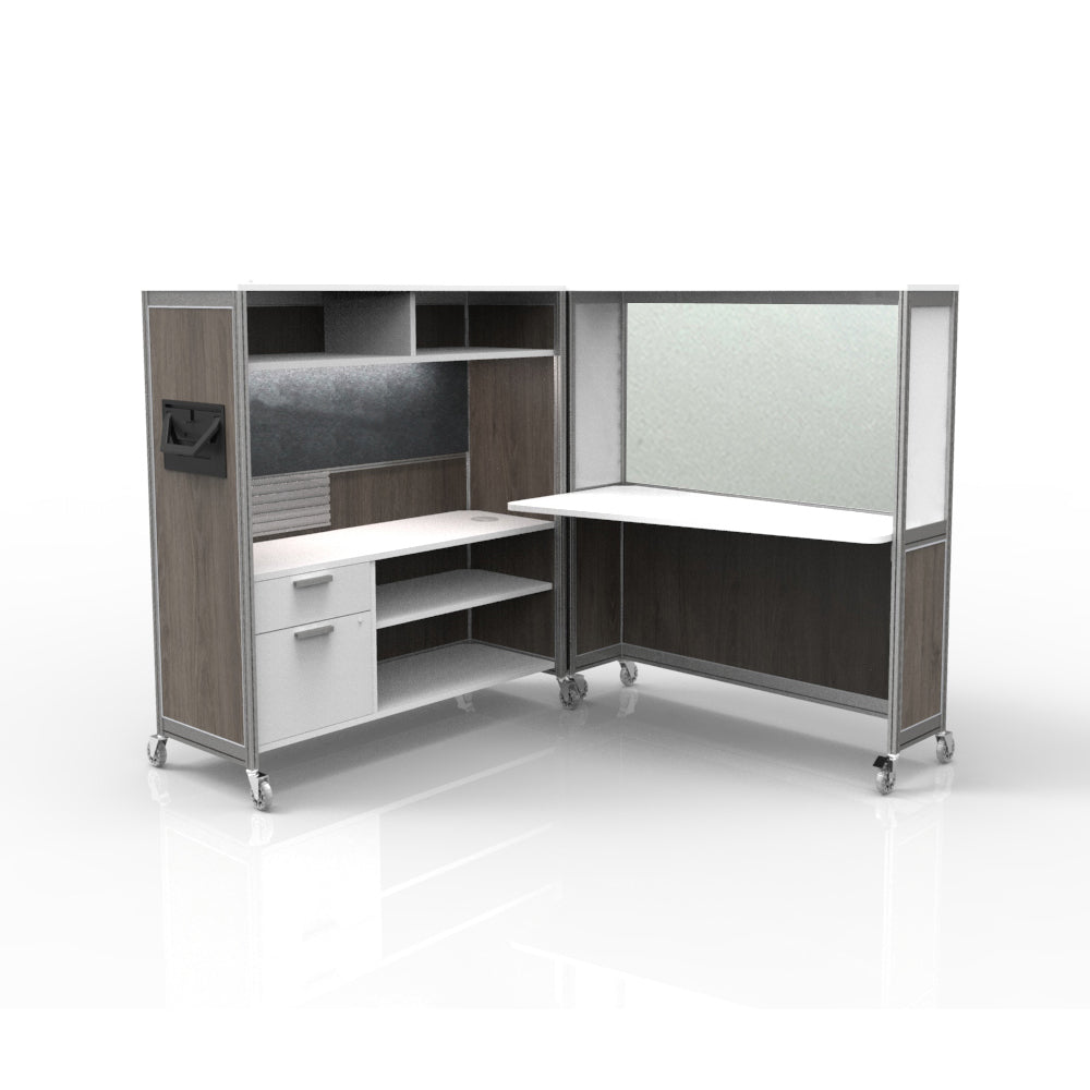 Mobile Folding Cubicle Desk Enhanced