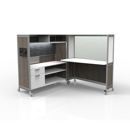 Mobile Folding Cubicle Desk Enhanced
