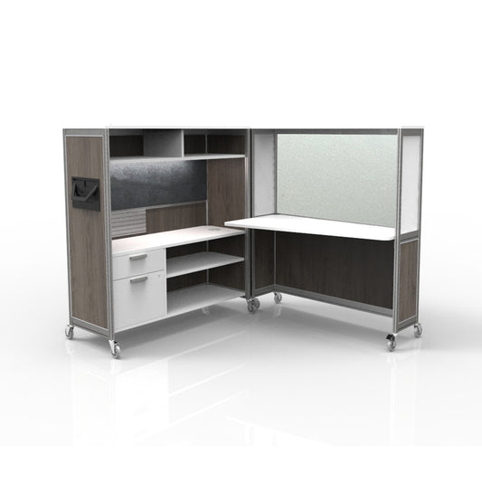 Mobile Folding Cubicle Desk Enhanced