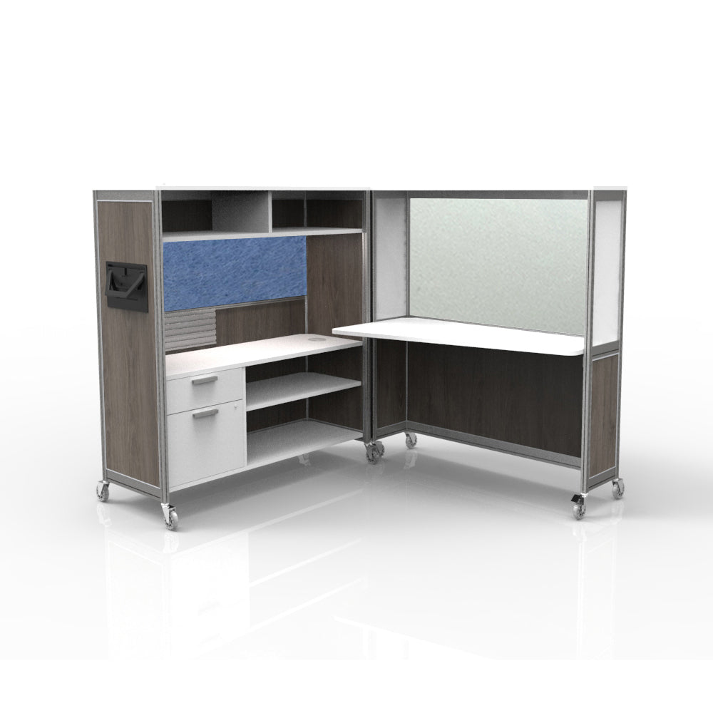 Mobile Folding Cubicle Desk Enhanced