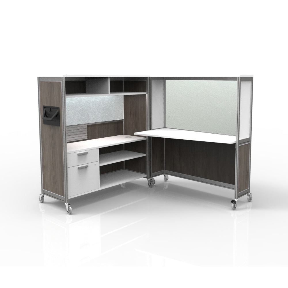 Mobile Folding Cubicle Desk Enhanced