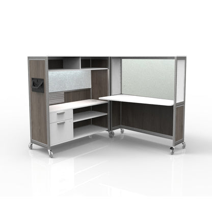 Mobile Folding Cubicle Desk Enhanced