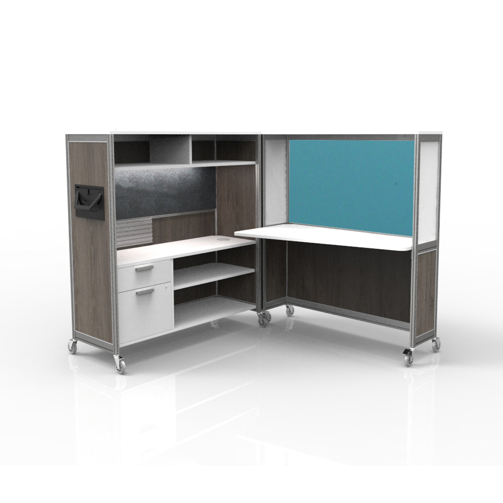 Mobile Folding Cubicle Desk Enhanced