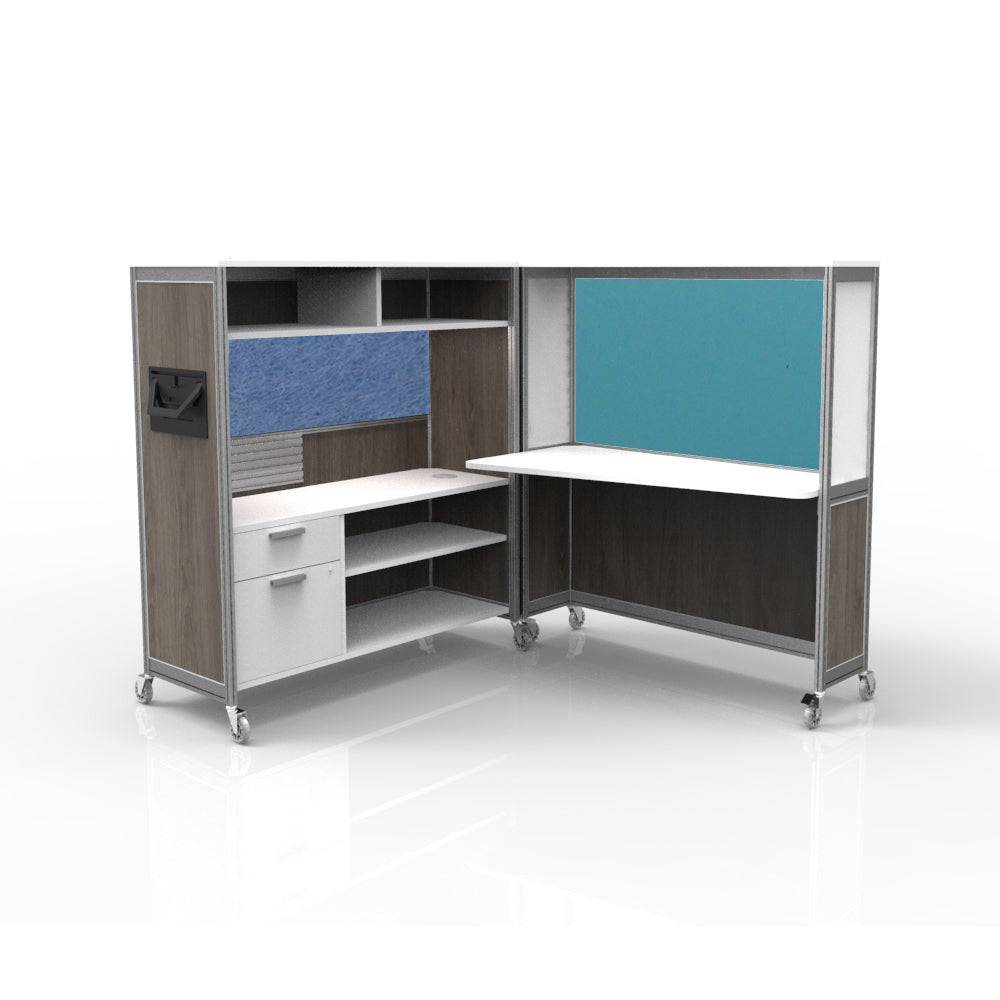 Mobile Folding Cubicle Desk Enhanced